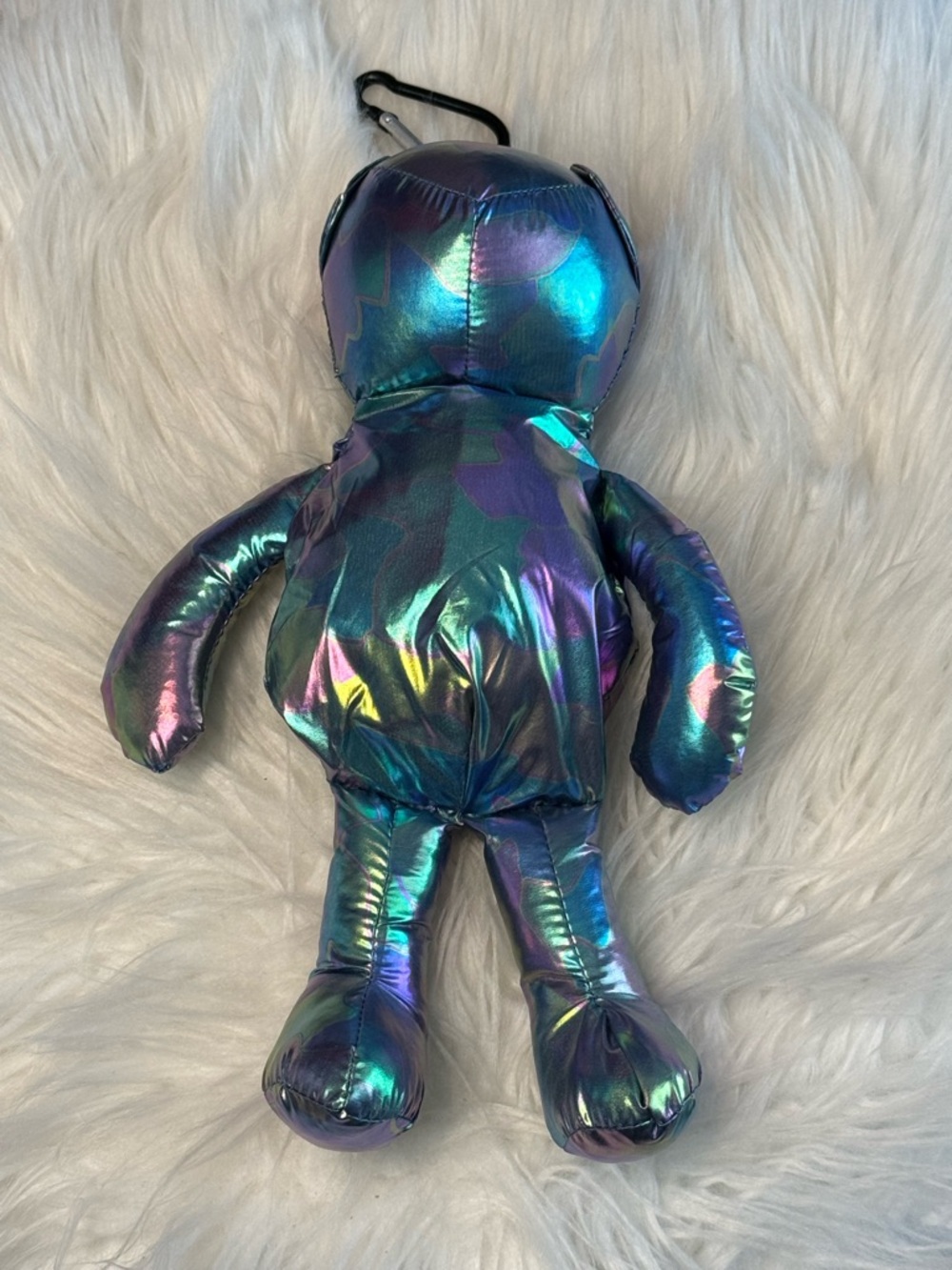 New Arrivals! Iridescent Holographic Tote Bag with Bear Charm - Combo .